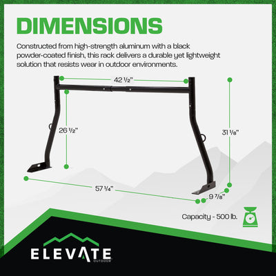Truck Rack Aluminum Adjustable Pickup Bed Utility Rack for Cargo (Open Box)