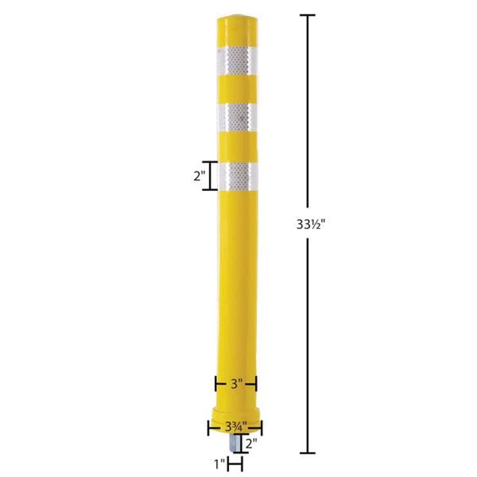 Guardian Removable Safety Bollard, 34.5 Inch Reflective Traffic Post for Safety - VMInnovations
