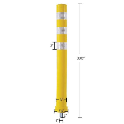 Guardian Removable Safety Bollard, 34.5 Inch Reflective Traffic Post for Safety - VMInnovations