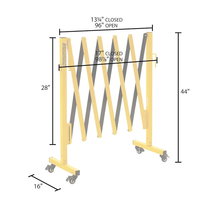 Guardian Expandable Steel Safety Barrier with Locking Wheels for Traffic Control - VMInnovations