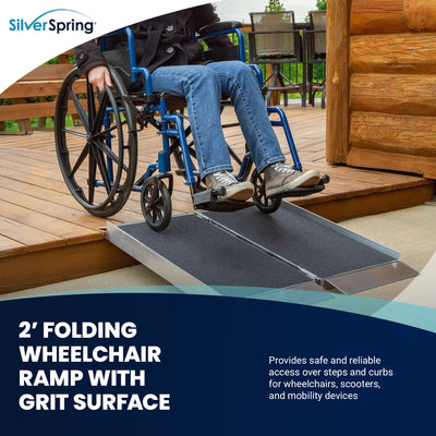 Silver Spring Mobility Wheelchair Ramp, 2 Foot Fold/Grit Surface (Open Box)