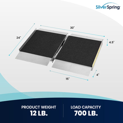 Silver Spring Mobility Wheelchair Ramp, 2 Foot Fold/Grit Surface (Open Box)