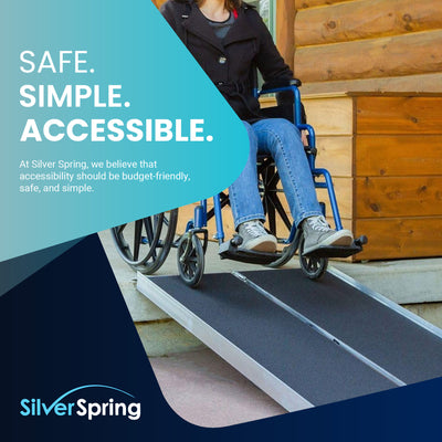 Silver Spring Mobility Wheelchair Ramp, 2 Foot Fold/Grit Surface (Open Box)