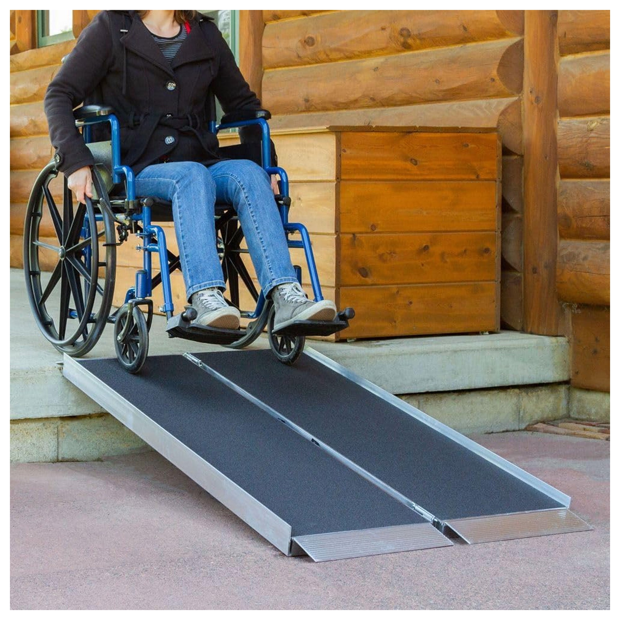 Silver Spring Mobility Wheelchair Ramp, 2 Foot Fold/Grit Surface (Open Box)