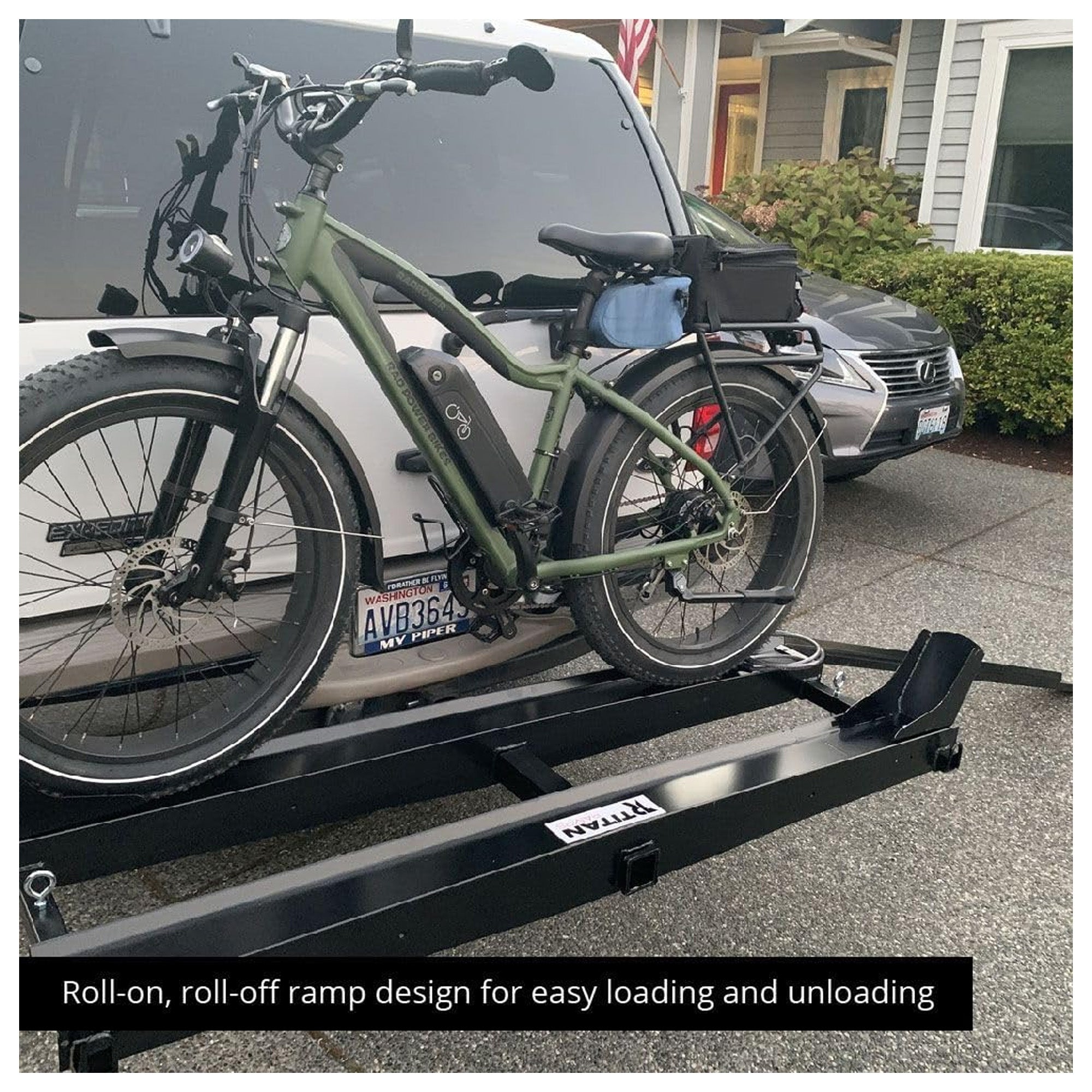 Titan Ramps Dual Motorcycle Carrier with Ramp Extension, 600 Pound Capacity - VMInnovations