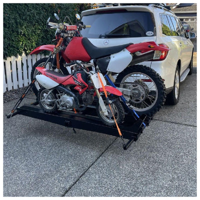 Titan Ramps Dual Motorcycle Carrier with Ramp Extension, 600 lbs Cap (Open Box)