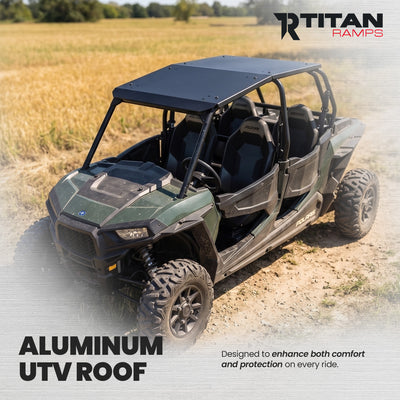 Titan Ramps Aluminum Roof Accessory for Polaris RZR 4-Door UTV Models, Black
