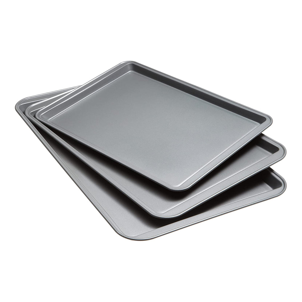 GoodCook Professional Steel Nonstick Cookie Sheet Bakeware Pans 3 Pack(Open Box)