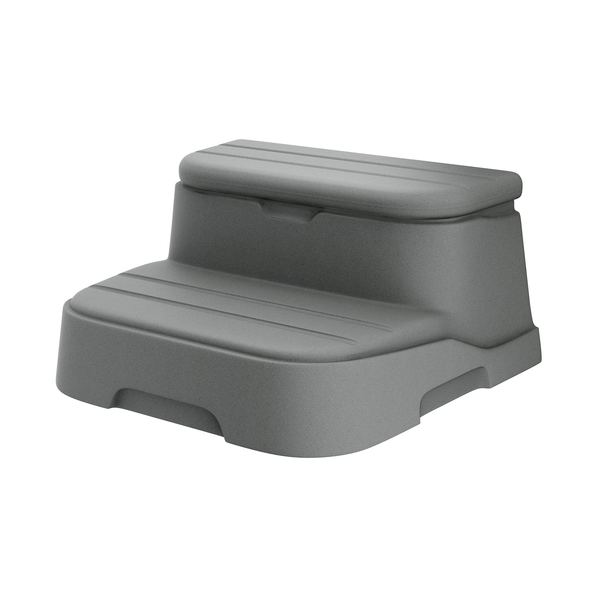 LifeSmart 4 Person Square Hot Tub Spa with Black Cover & Molded Spa Step, Taupe
