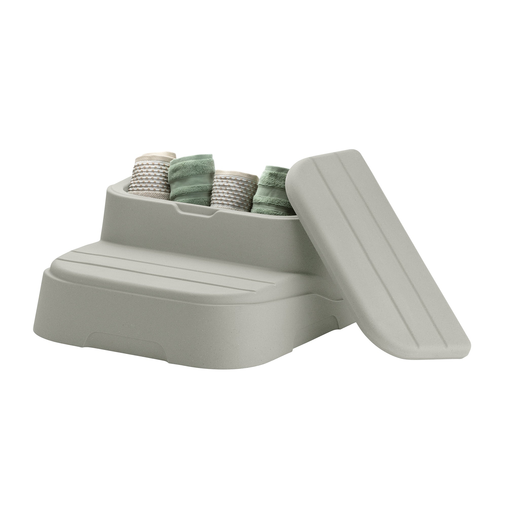 Lifesmart Cool Step Molded Spa Step w/ Built-In Hidden Storage Compartment, Sand - VMInnovations