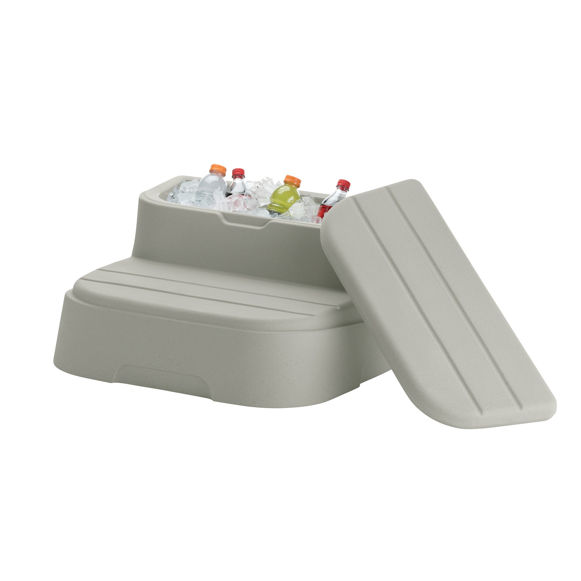 Lifesmart Cool Step Molded Spa Step w/ Built-In Hidden Storage Compartment, Sand - VMInnovations