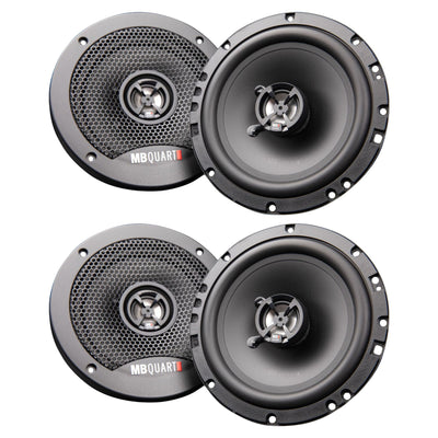 MB Quart Discus 6.5" 3-Way Car Audio Component Coaxial Speakers, 120W, 2 Pairs - VMInnovations