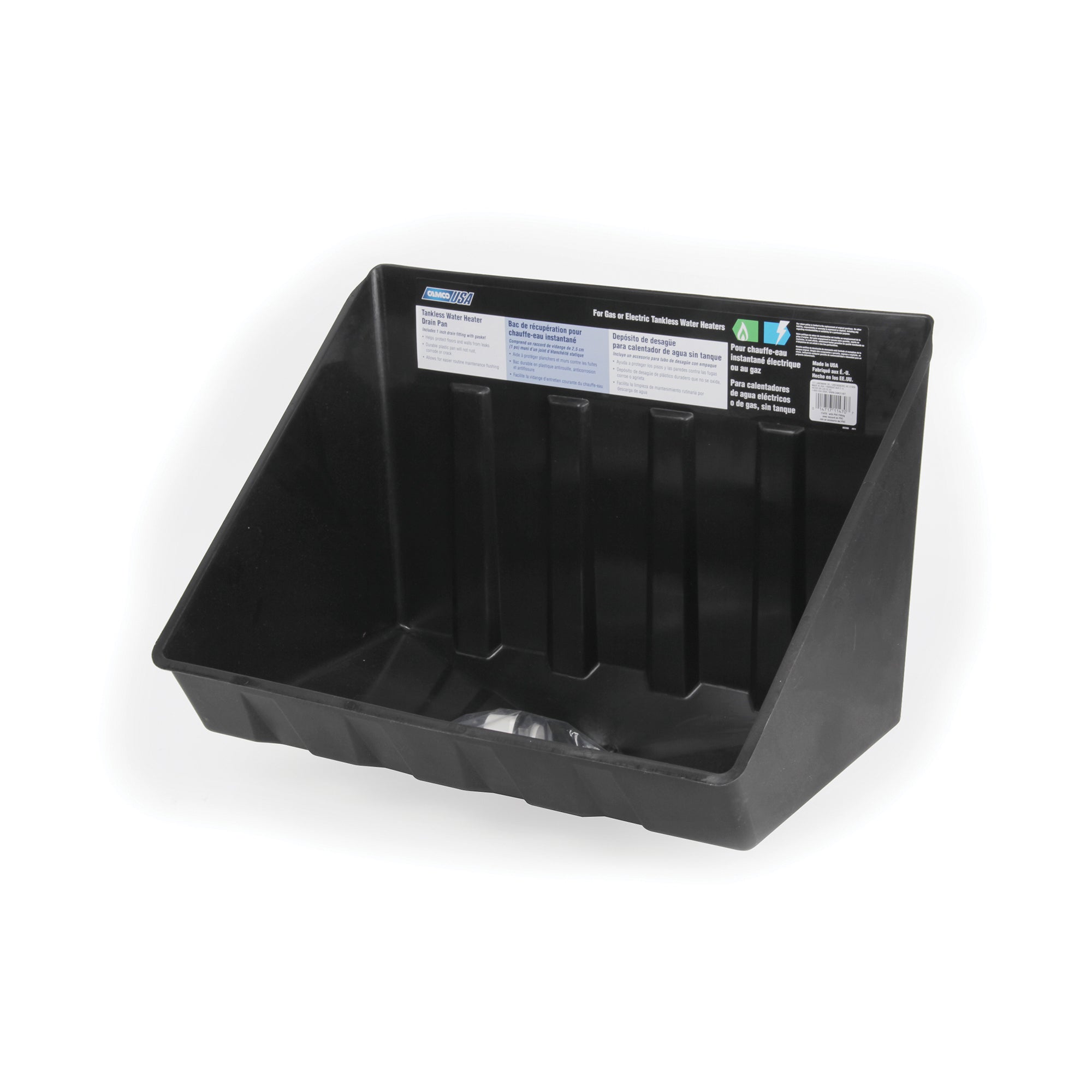 Tankless Water Heater Drain Pan with PVC Fitting for RVs, Campers & Homes (Used) - VMInnovations
