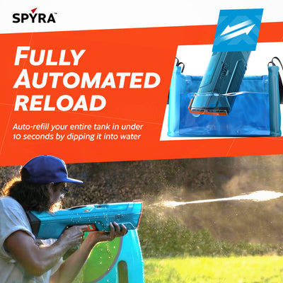 SPYRA Electric Water Blaster Outdoor Squirt Gun for Pool Games, SpyraFour (Used) - VMInnovations