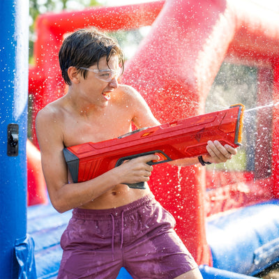 SPYRA Electric Water Blaster Outdoor Squirt Gun for Pool Games, Red (Open Box) - VMInnovations