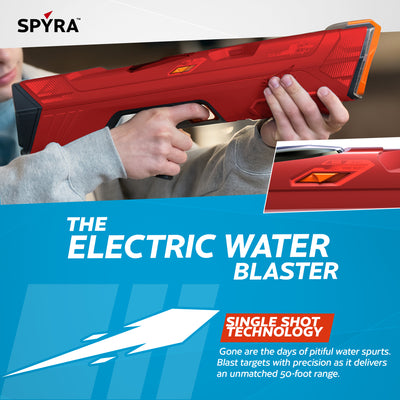 SPYRA Electric Water Blaster Outdoor Squirt Gun for Pool Games, Red (Open Box) - VMInnovations