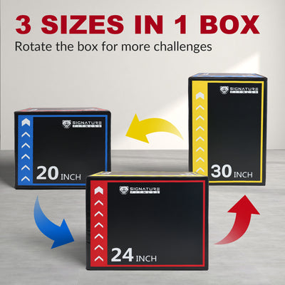 BalanceFrom 3-in-1 Plyometric Jump Box, Non-Slip Adjustable Workout Equipment - VMInnovations