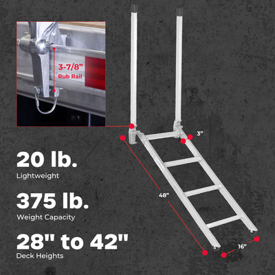 HD Ramps EZ Deck Step 48" Step Ladder for Trailer, 28" to 42" Deck Height - VMInnovations