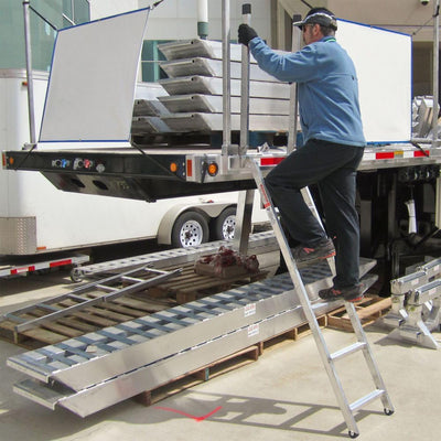 HD Ramps EZ Deck Step 72" Step Ladder for Trailer, 36" to 66" Deck Height - VMInnovations