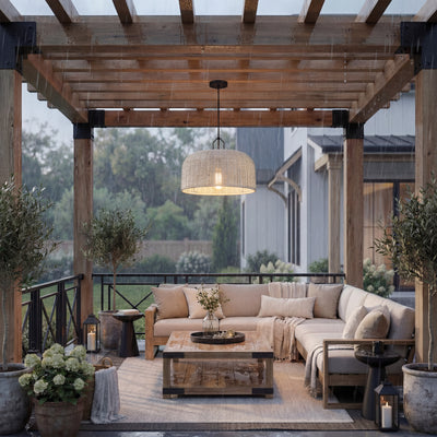Mule Outdoor Pendant Light, Plug-In or Hardwired Hanging Light, Matte Black