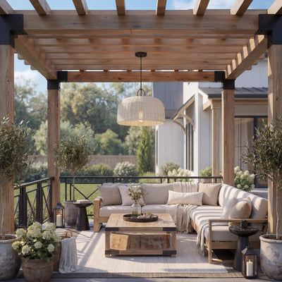 Mule Outdoor Pendant Light, Plug-In or Hardwired Hanging Light, Matte Black