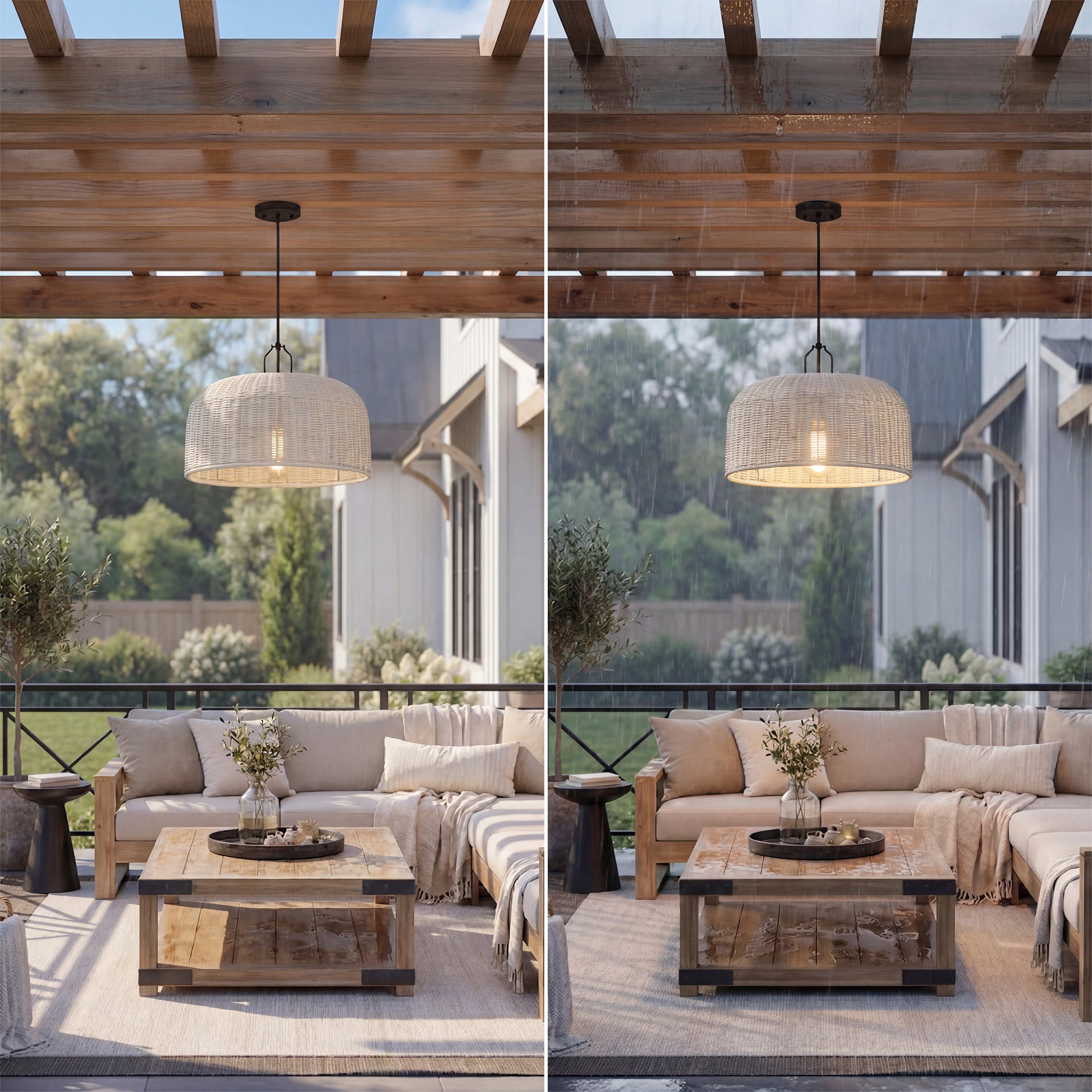 Mule Outdoor Pendant Light, Plug-In or Hardwired Hanging Light, Matte Black