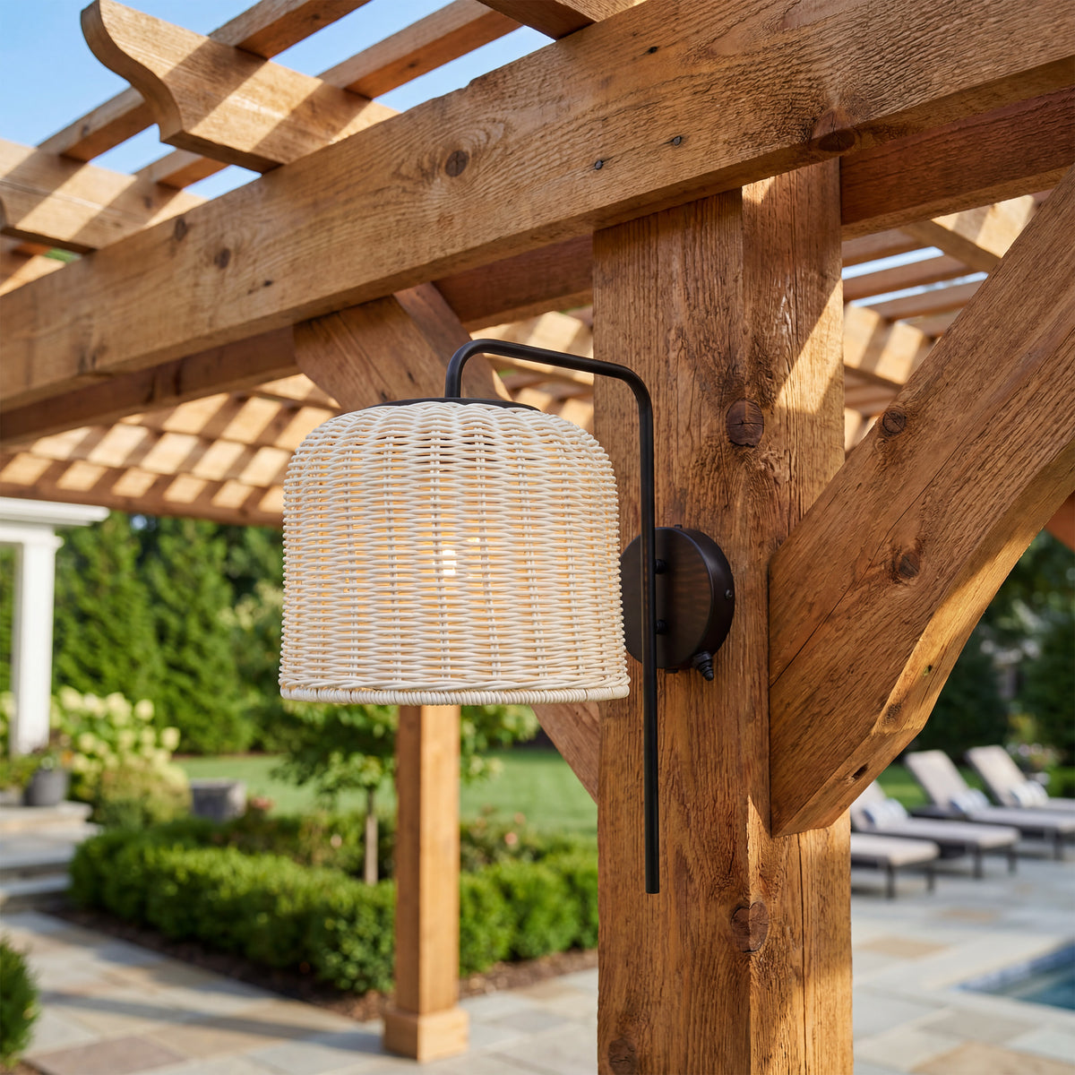 Mule Outdoor Wall Light, Plug-In or Hardwired Sconce, Aged Pewter, Matte Black (Open Box)
