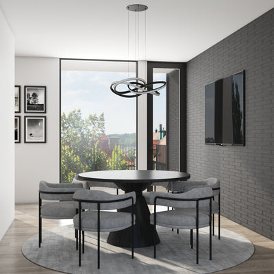 Portage Bay Contemporary Geometric LED Large Hanging Pendant Light, Matte Black - VMInnovations
