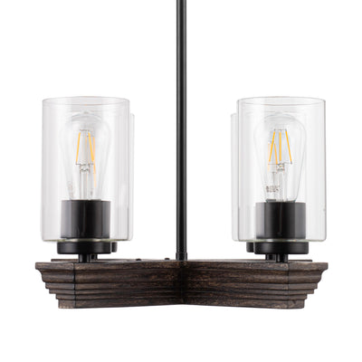 Portage Bay 4-Light Transitional Chandelier, Indoor Ceiling Light, Matte Black