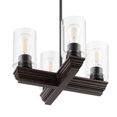 Portage Bay 4-Light Transitional Chandelier, Indoor Ceiling Light, Matte Black
