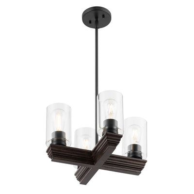 Portage Bay 4-Light Transitional Chandelier, Indoor Ceiling Light, Matte Black