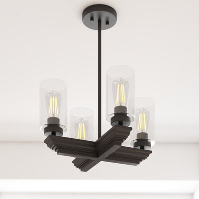 Portage Bay 4-Light Transitional Chandelier, Indoor Ceiling Light, Matte Black