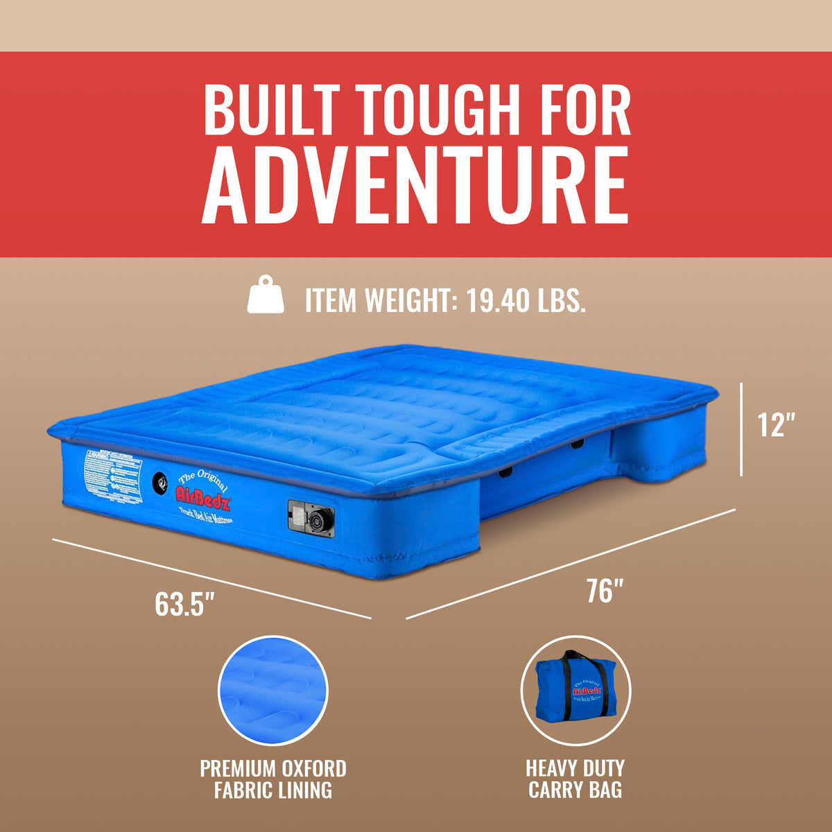 Pittman Outdoors Truck Bed Air Mattress W Pump for Standard Truck Beds(Open Box)