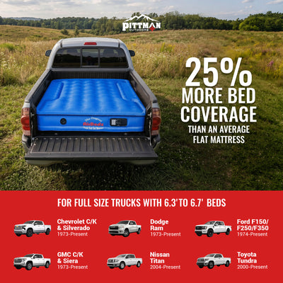 Pittman Outdoors Truck Bed Air Mattress with Pump for Standard Truck Beds, 6' (Open Box)