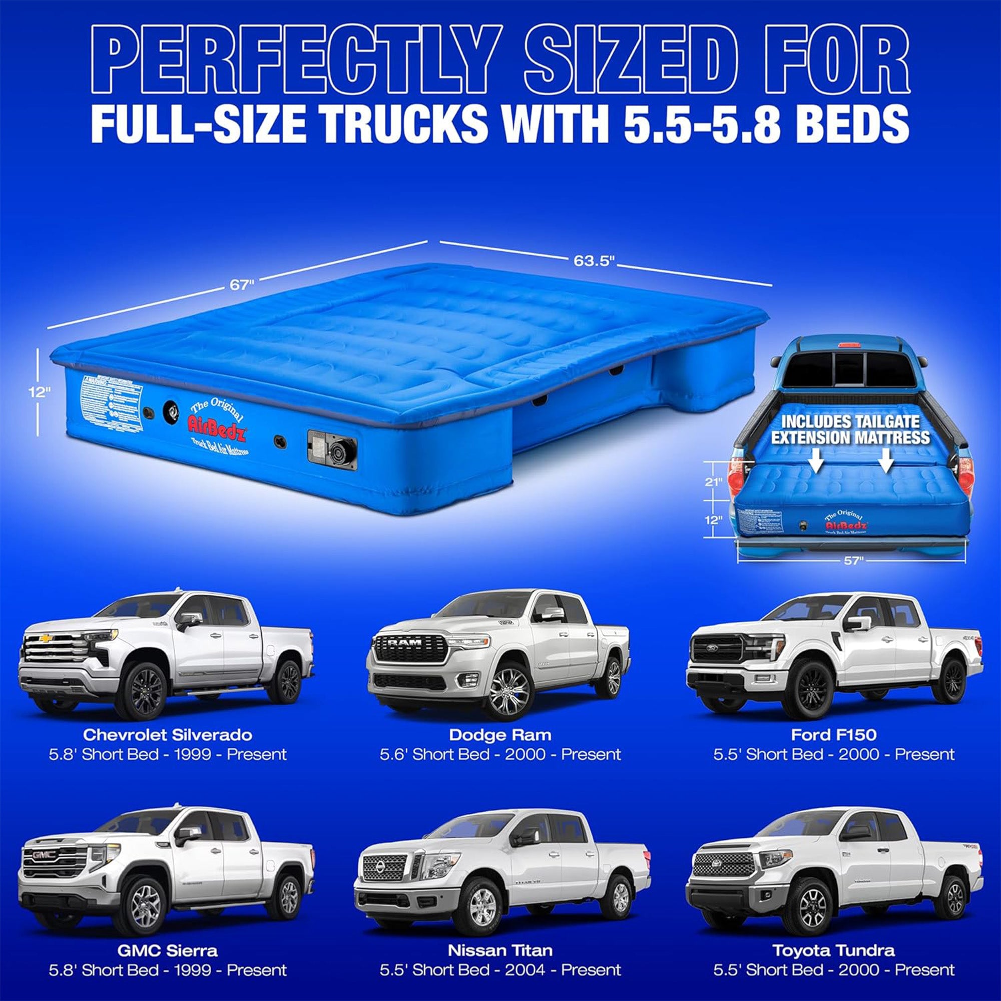 Pittman Outdoors Truck Bed Air Mattress with Pump for Short Truck Beds(Open Box)