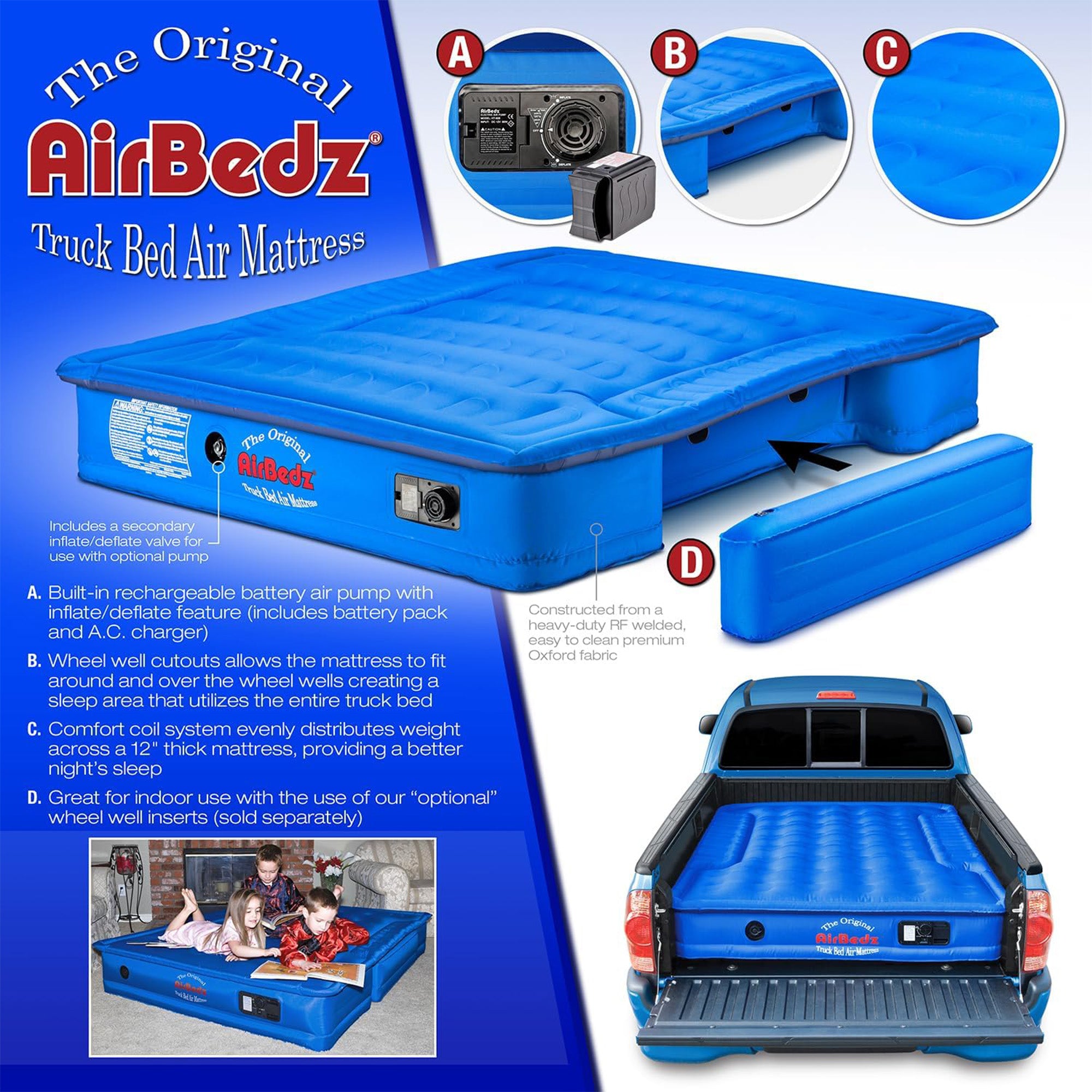 Pittman Outdoors Truck Bed Air Mattress with Pump for Short Truck Beds(Open Box)