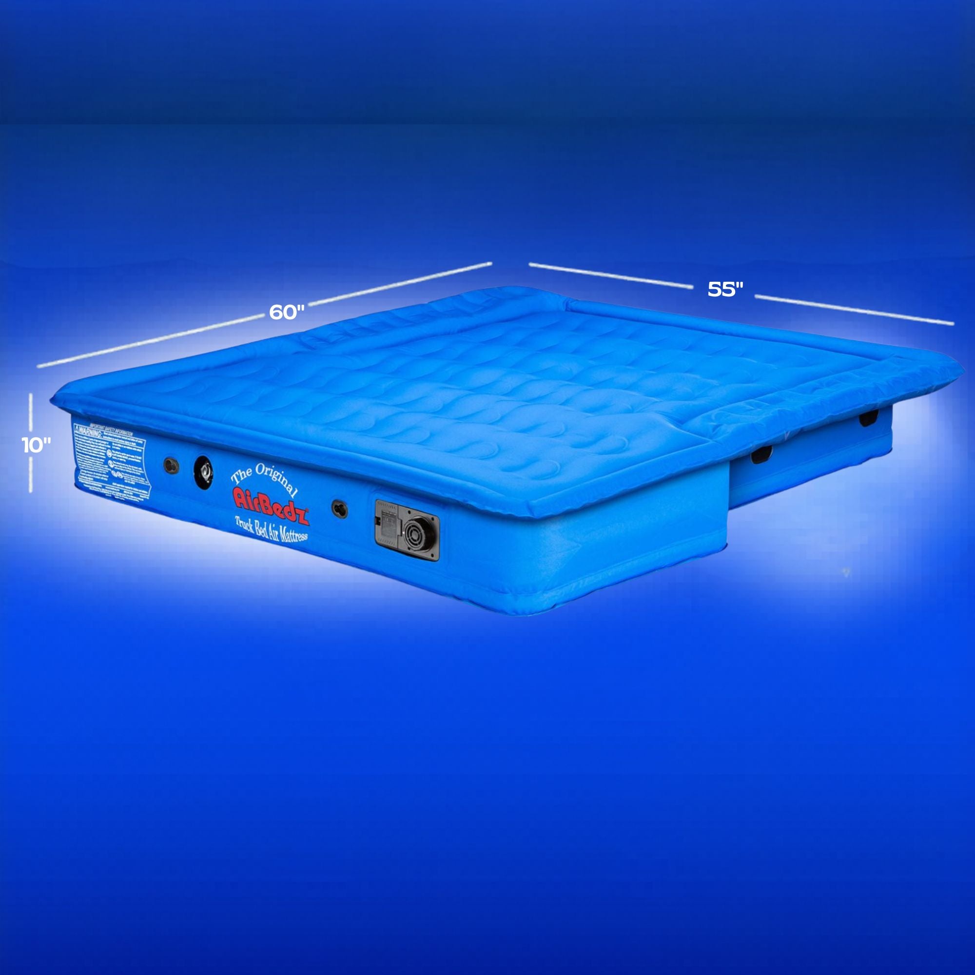 Pittman Outdoors Truck Bed Air Mattress with Pump for Short Truck Beds, 5', Blue - VMInnovations