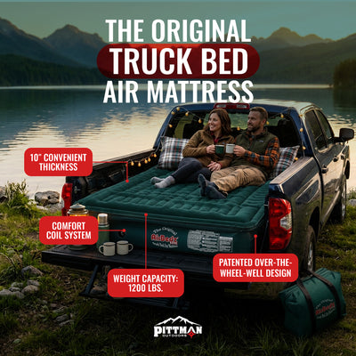 Pittman Outdoors Lightweight Truck Airbed & Pump for Full-Size Standard Beds, 6' - VMInnovations