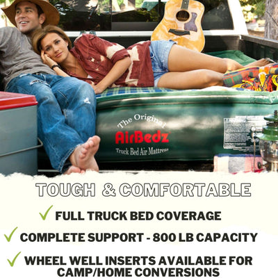 Pittman Outdoors Lightweight Truck Airbed & Pump for Mid-Size Standard Beds, 6' - VMInnovations