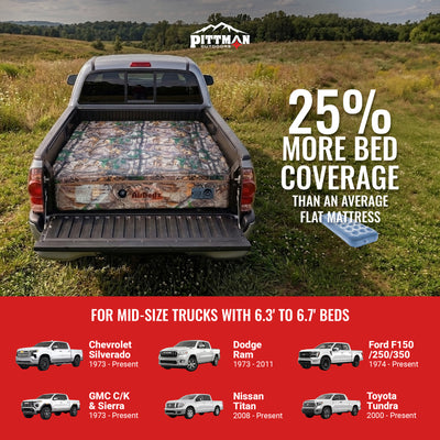 Pittman Outdoors Truck Bed Air Mattress with Pump for Standard Truck Beds, 6' - VMInnovations