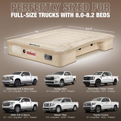 Pittman Outdoors Truck Bed Air Mattress with Pump for Long Truck Beds (Open Box)
