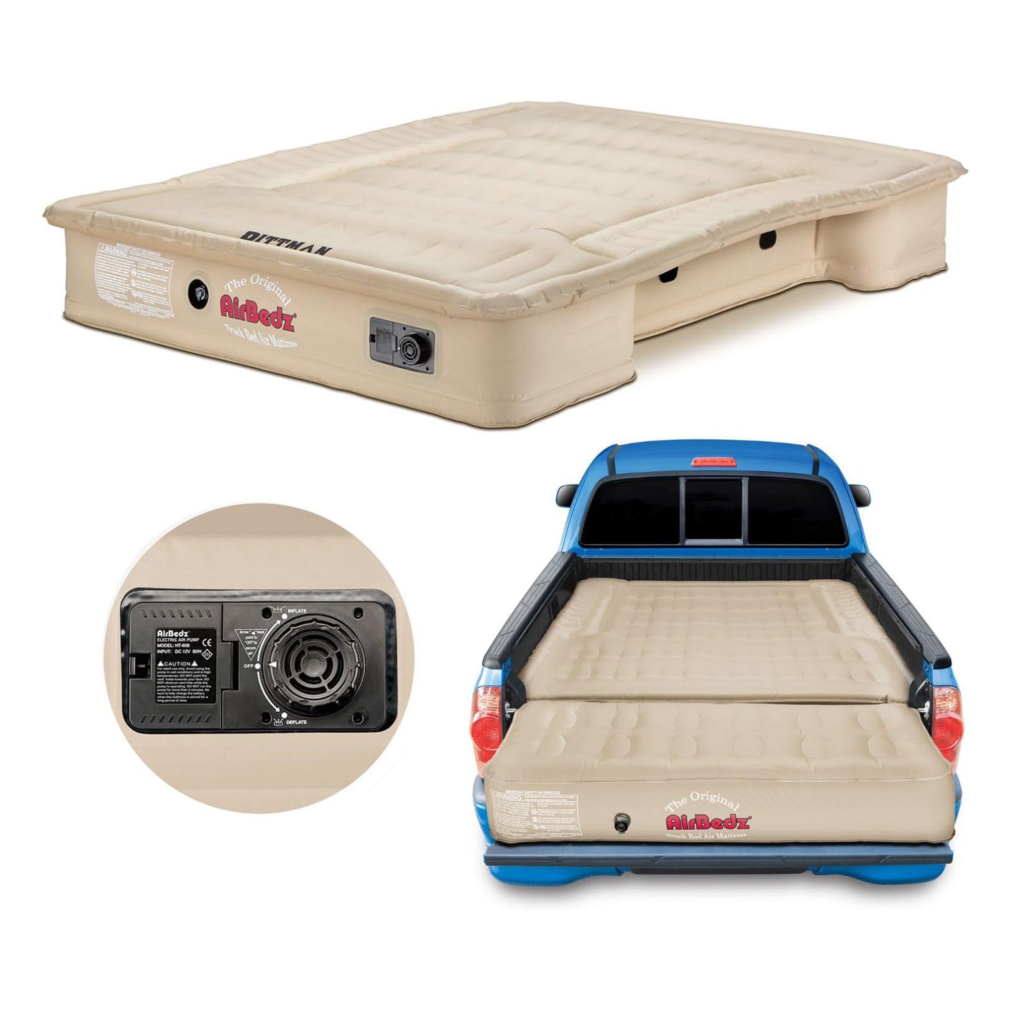 Pittman Outdoors Truck Bed Air Mattress with Pump for Long Truck Beds (Open Box)