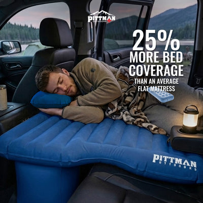 Pittman Outdoors Backseat Air Mattress, 60” Airbed for Full-Size Vehicles, Blue