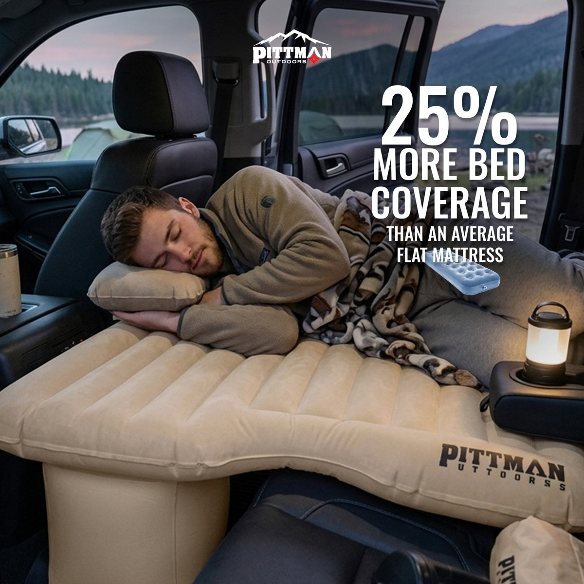 Pittman Outdoors Backseat Air Mattress, 60” Airbed for Full-Size (Open Box) - VMInnovations