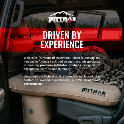 Pittman Outdoors Backseat Air Mattress, 60” Airbed for Full-Size Vehicles, Tan