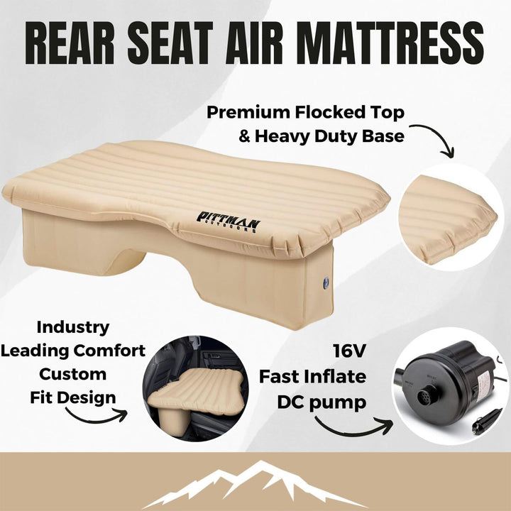 Pittman Outdoors Backseat Air Mattress, 60” Airbed for Full-Size (Open Box) - VMInnovations