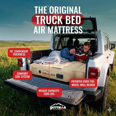 Pittman Outdoors AirBedz Mattress for Jeeps with Built-In Pump & Carry Bag, Tan