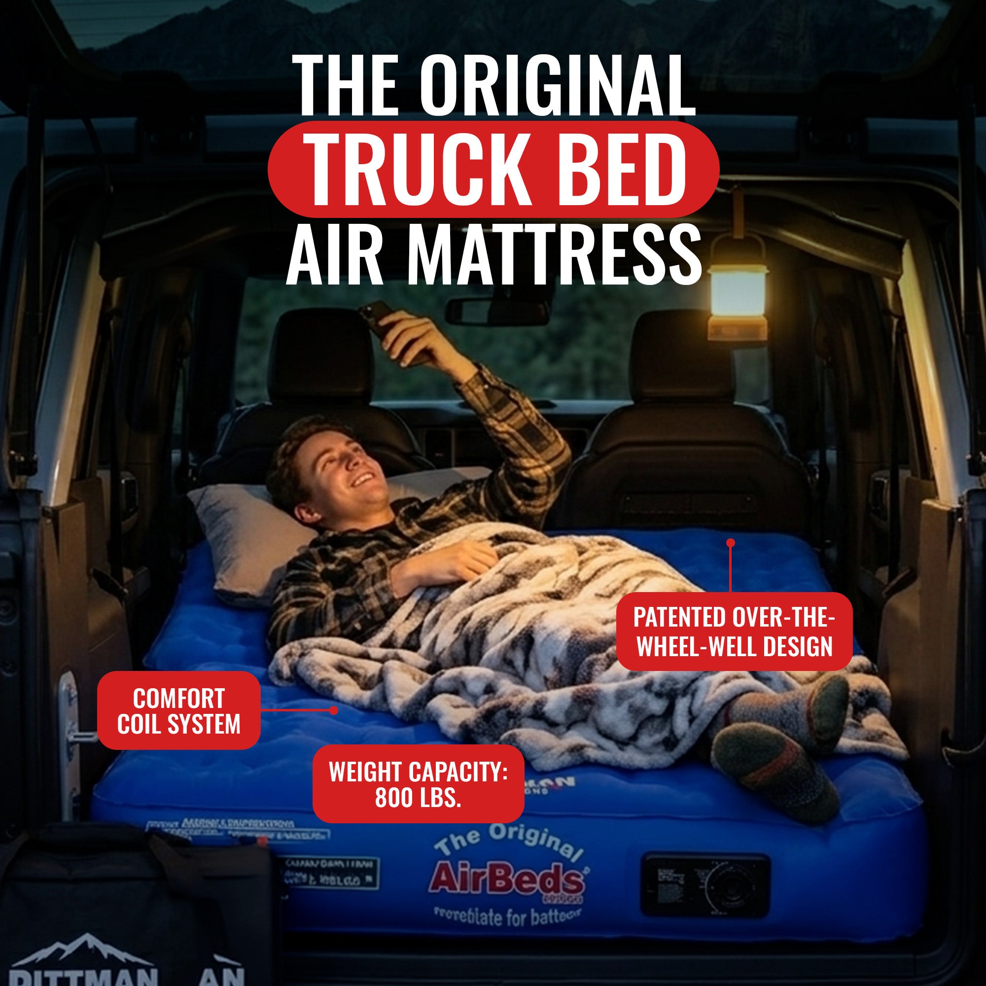 Pittman Outdoors Air Mattress w Built-In Pump, Inflatable for Ford Bronco (Used)