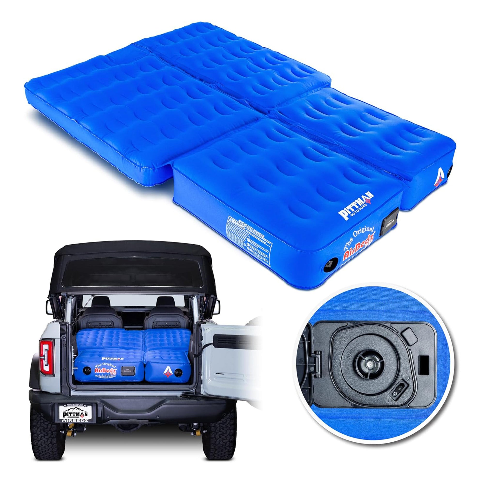 Pittman Outdoors 2 Pc Air Mattress w Pump, Inflatable Bed for Ford Bronco (Used)