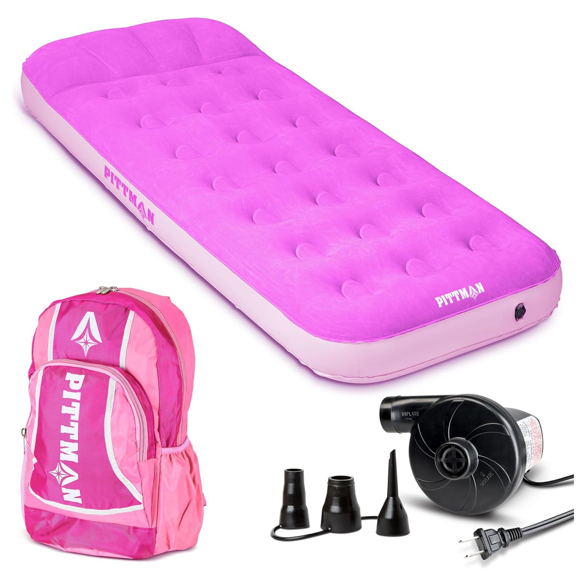 Pittman Outdoors Kids Air Mattress, Air Bed w/ Pump & Backpack (Open Box) - VMInnovations